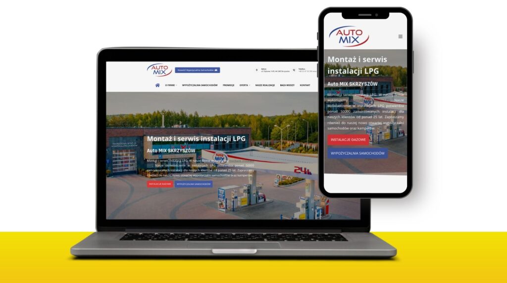 Strona internetowa Auto Mix – realizacja Marketing w Sieci