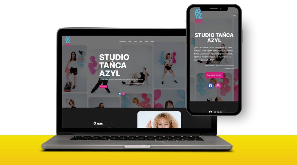 Strona internetowa Azyl Studio Tańca – realizacja Marketing w Sieci