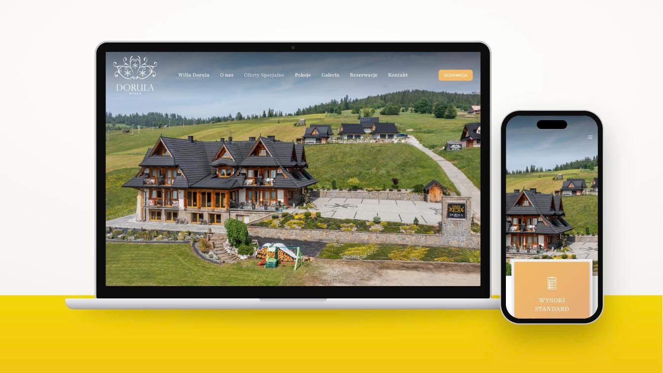 Strona willadorula.pl na laptopie i telefonie – realizacja Marketing w Sieci